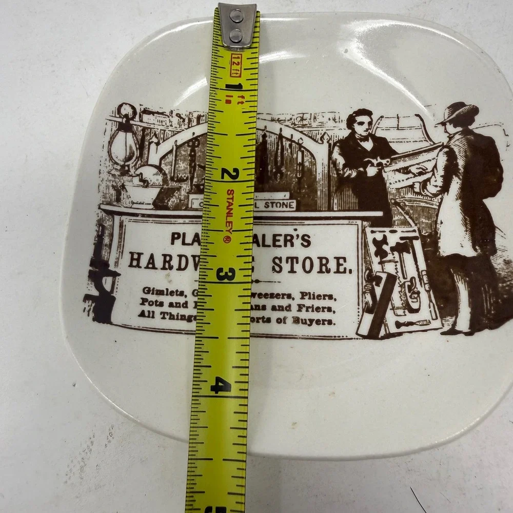 Crown Devon Planedealers Hardware Store Plate Staffordshire England VTG Sepia